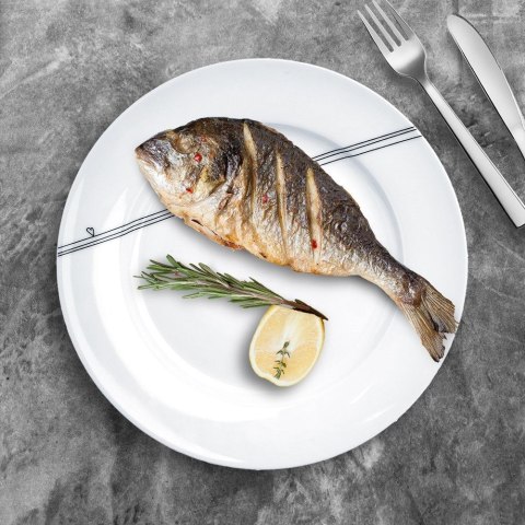 Talerz obiadowy płytki porcelanowy biały SERDUSZKA 27 cm