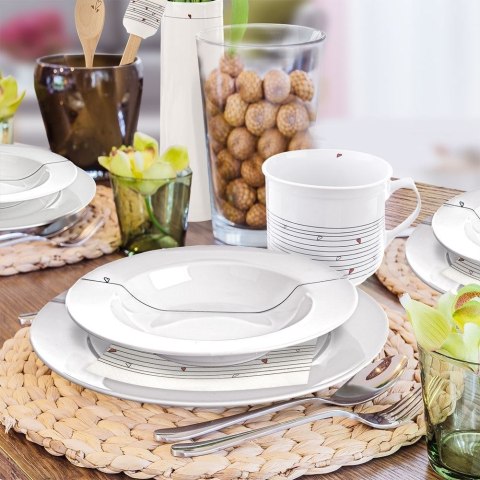 Talerz obiadowy płytki porcelanowy biały SERDUSZKA 27 cm