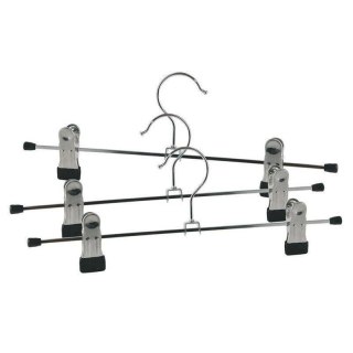 Wieszak metalowy z klipsami na spodnie spódnice zestaw 3 szt.