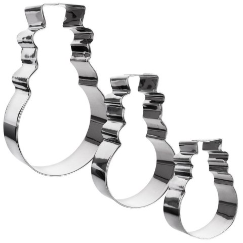 Wykrawacz cukierniczy stalowy / foremka do ciastek pierników bałwan zestaw 3 el.