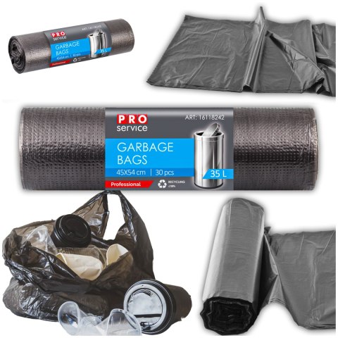 Worki Na Śmieci PRO 45x54 Czarne HD 35L 30 szt.