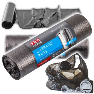 Worki Na Śmieci PRO 60x70 Czarne HD 60L 20 szt.