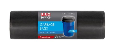 Worki Na Śmieci PRO 70x105 Czarne LD 120L 10 szt.