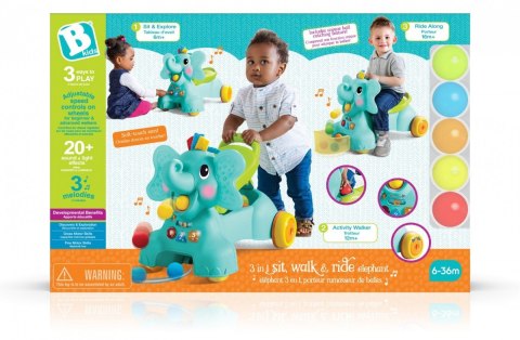 Jeździk sensoryczny 3w1 słoń infantino