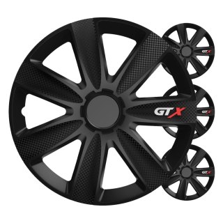 Kołpaki samochodowe 4szt. komplet gtx carbon czarny 17" cali color box