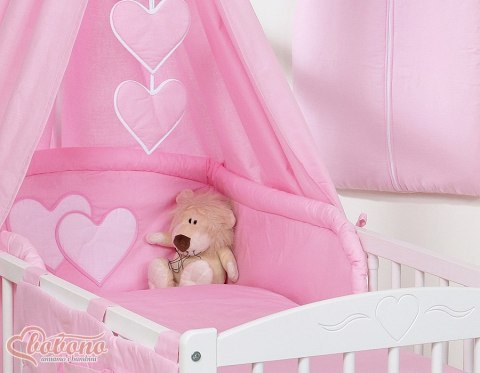 Baldachim z tkaniny - Serduszka różowe
