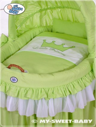 Kosz Mojżesza wiklinowy ze składaną budką- Little Princess zielony