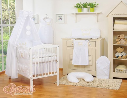 Baldachim z tkaniny- Korony białe