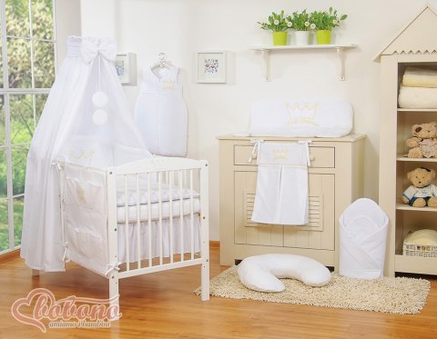 Baldachim z tkaniny- Korony białe