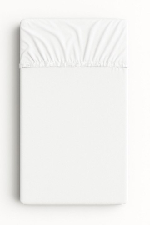 Prześcieradło bawełniane z gumką do łóżeczka 120x60 cm - białe