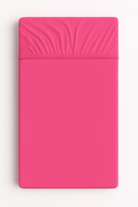 Prześcieradło bawełniane z gumką do łóżeczka 140x70 cm - ciemny róż