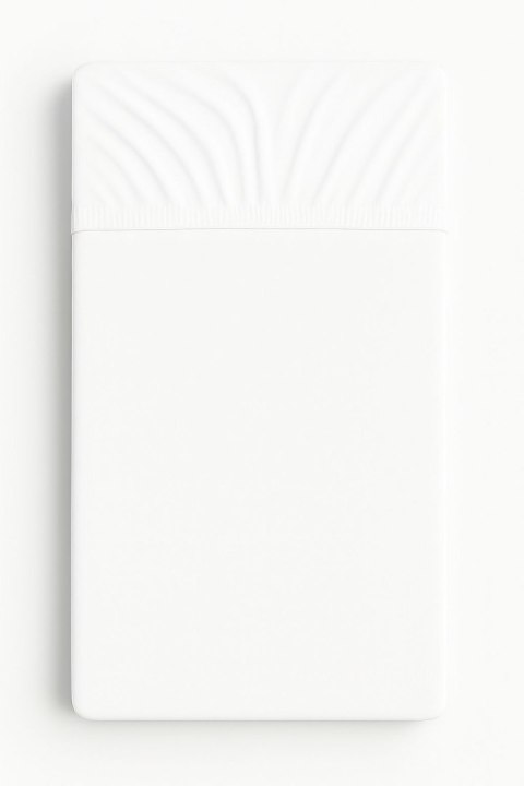 Prześcieradło jersey bawełna z gumką do łóżeczka 120x60cm - białe