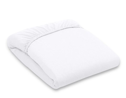 Prześcieradło jersey bawełna z gumką do łóżeczka 120x60cm - białe