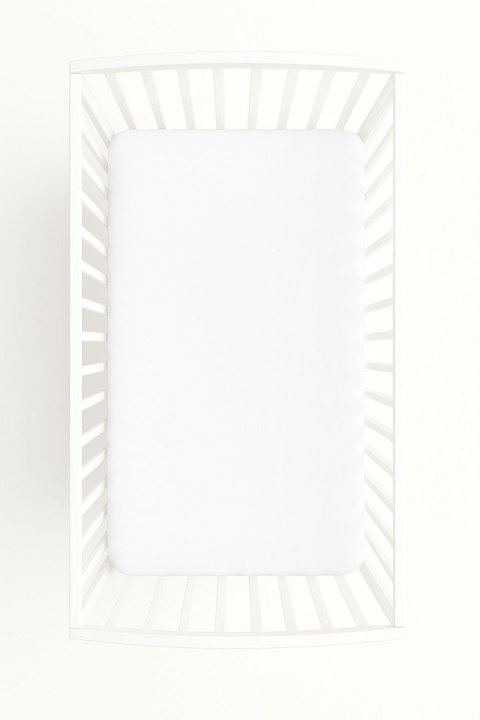 Prześcieradło jersey bawełna z gumką do łóżeczka 120x60cm - białe