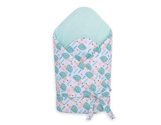 Rożek dla niemowląt z wiązaniem 2w1 usztywniany i miękki - jeżyki miętowe