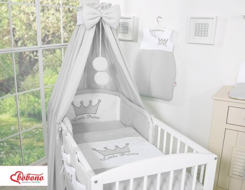 Baldachim z tkaniny- Korony szare