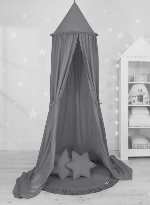 Baldachim wiszący bawełniany do pokoju dziecięcego - antracyt