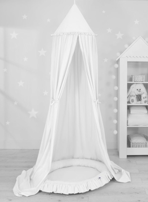 Baldachim wiszący bawełniany do pokoju dziecięcego - biały