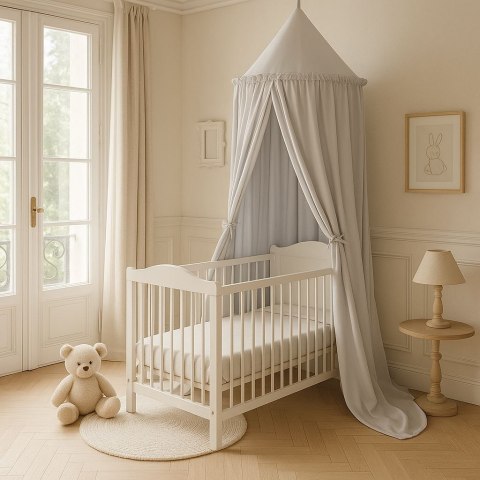 Baldachim wiszący bawełniany do pokoju dziecięcego - szary