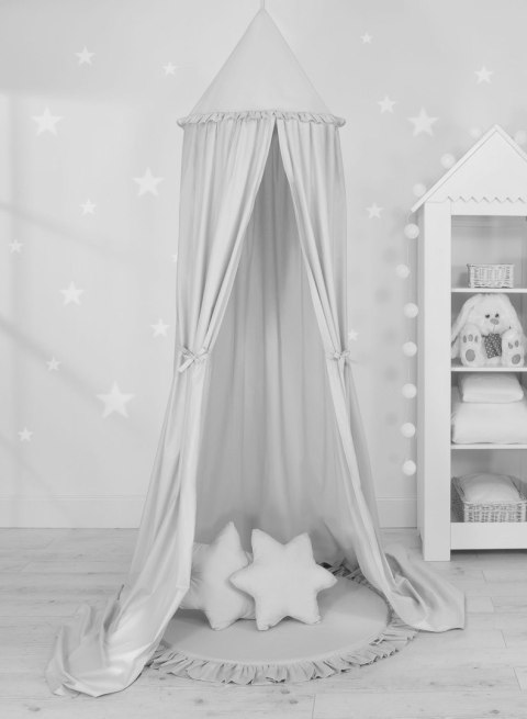 Baldachim wiszący bawełniany do pokoju dziecięcego - szary