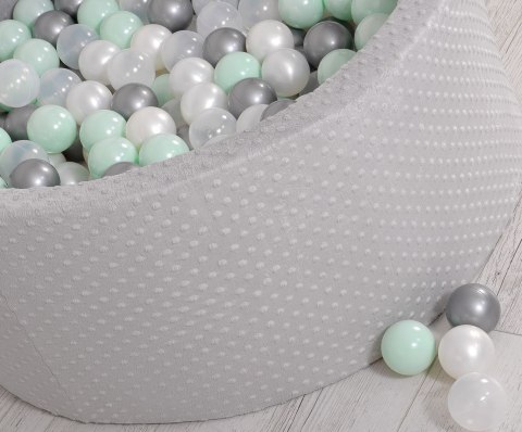 Suchy basen minky H-40 cm z piłkami 200szt.- jasnoszary