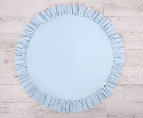 Zestaw: baldachim wiszący do pokoju dziecięcego, mata z falbanką, poduszki - niebieski