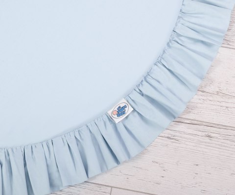 Zestaw: baldachim wiszący do pokoju dziecięcego, mata z falbanką, poduszki - niebieski