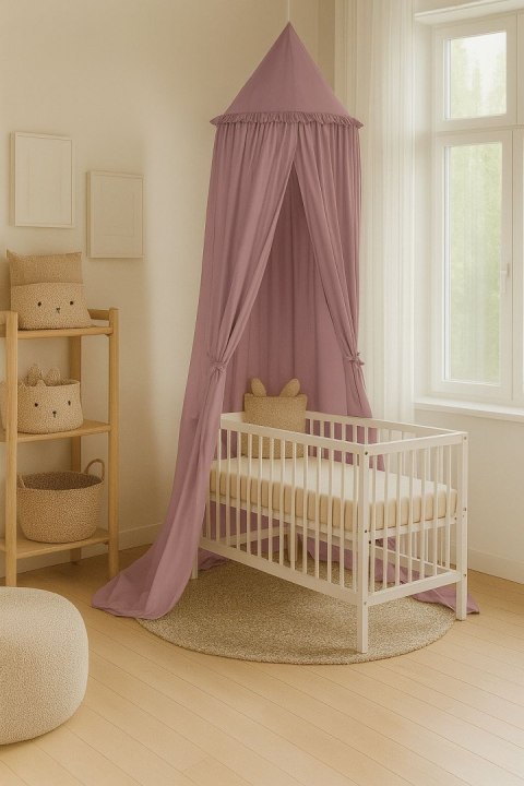 Baldachim wiszący bawełniany do pokoju dziecięcego - róż retro