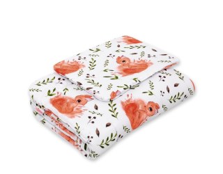 Komplet pościeli dla niemowląt z wypełnieniem 2-cz 75x100cm NEWBORN - wiewiórki