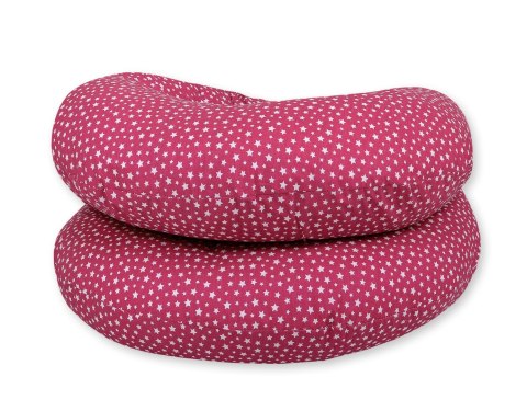 Poduszka ciążowa typu C dla kobiet w ciąży do spania karmienia + zdejmowana poszewka- gwiazdki bordo