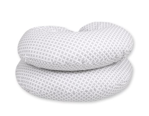 Poduszka ciążowa typu C dla kobiet w ciąży do spania, karmienia + zdejmowana poszewka- rozeta szara