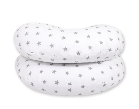 Poduszka ciążowa typu C dla kobiet w ciąży do spania karmienia + zdejmowana poszewka- szare gwiazdki