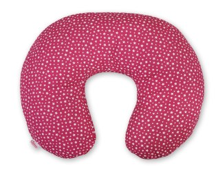 Poduszka rogal do karmienia fasolka + zdejmowana poszewka - gwiazdki bordowe