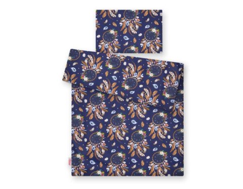 Pościel dla dzieci 2-częściowa bawełniana 120x90 cm - łapacze snów granatowe