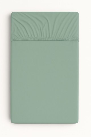 Prześcieradło bawełniane z gumką do łóżeczka 120x60 cm - szałwia