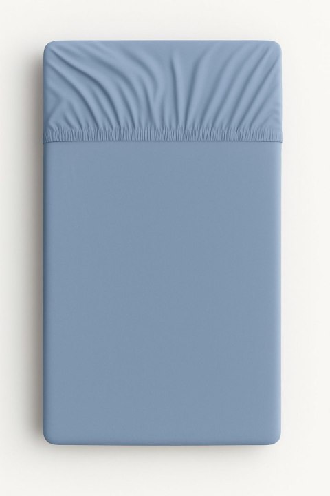 Prześcieradło bawełniane z gumką do łóżeczka 140x70 cm - brudny niebieski