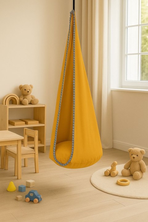 Wisząca huśtawka hamak kokon My Sweet Baby - musztardowa