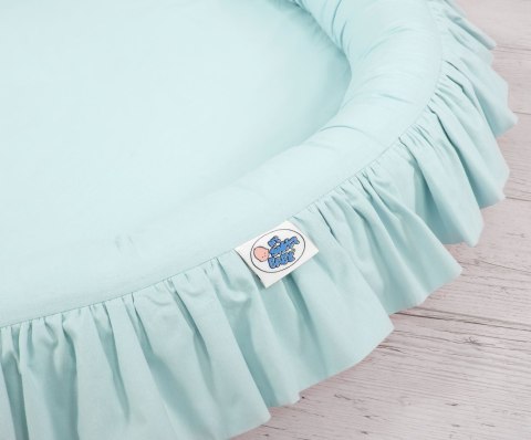 Zestaw: baldachim wiszący do pokoju dziecięcego bawełniany i gniazdko z falbanką - jasna mięta