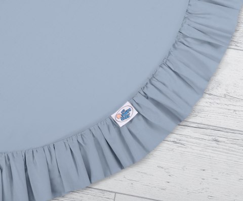 Zestaw: baldachim wiszący do pokoju dziecięcego, mata z falbanką, poduszki - brudny niebieski