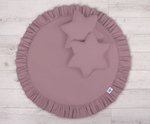 Zestaw: baldachim wiszący do pokoju dziecięcego, mata z falbanką, poduszki - róż retro