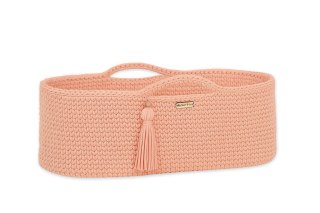 Kosz Mojżesza BOHO bawełniany Handmade z materacykiem - brzoskwiniowy