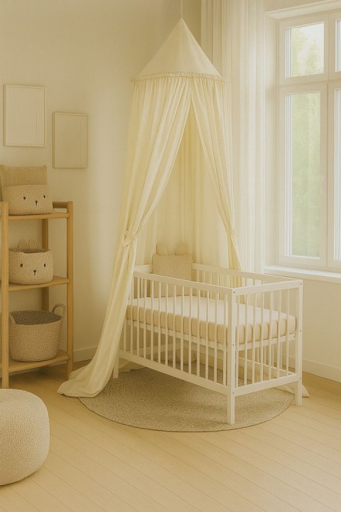 Baldachim wiszący bawełniany do pokoju dziecięcego - kremowy