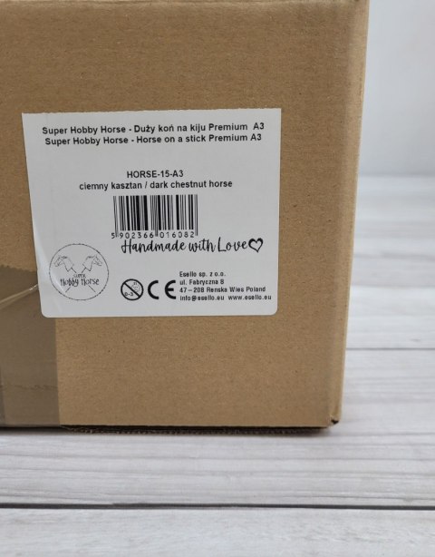 Hobby Horse Duży koń na kiju Premium - ciemny kasztan A3