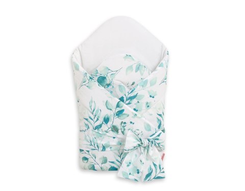 Rożek dla niemowląt z wiązaniem 2w1 usztywniany i miękki - eucaliptus mint