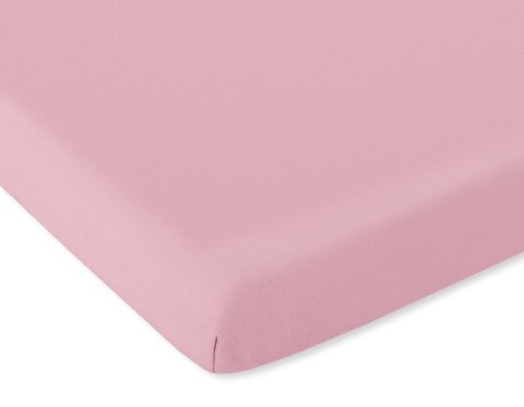 Prześcieradło jersey bawełna z gumką do łóżeczka 120x60cm - brudny róż