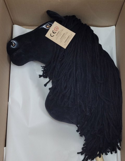 Hobby Horse Duży koń na kiju Premium - fryz koń fryzyjski A3