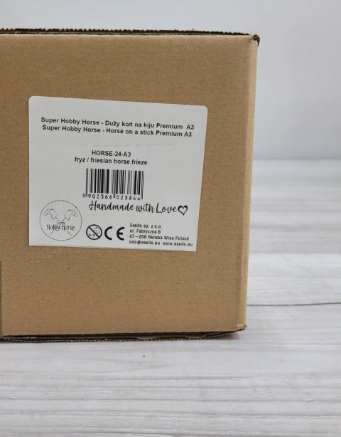 Hobby Horse Duży koń na kiju Premium - fryz koń fryzyjski A3