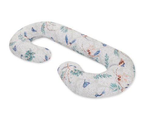 Poduszka ciążowa typu C dla kobiet w ciąży do spania karmienia + zdejmowana poszewka - Blue birds