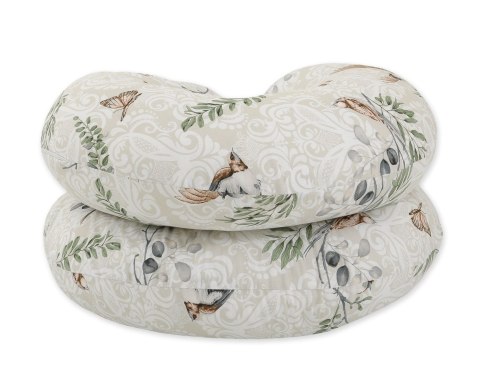 Poduszka ciążowa typu C dla kobiet w ciąży do spania karmienia + zdejmowana poszewka - Brown birds