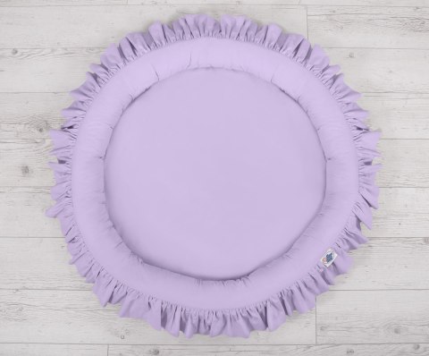 Zestaw: baldachim wiszący do pokoju dziecięcego bawełniany i gniazdko z falbanką - fioletowy